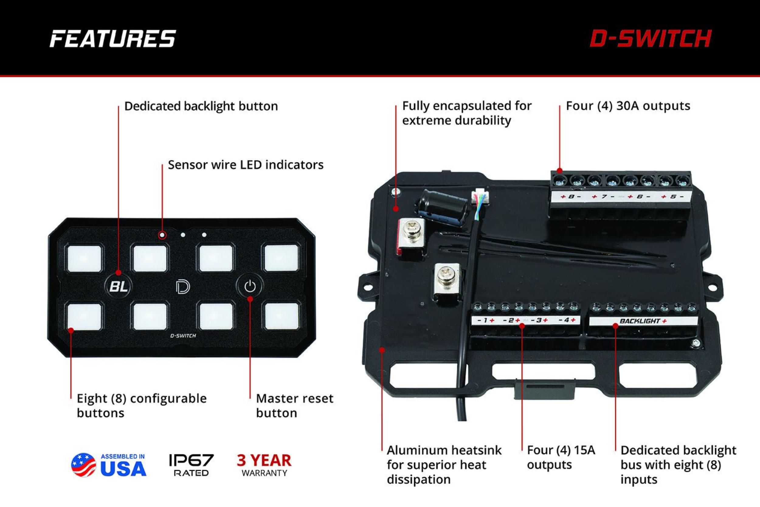 TRS | Diode Dynamics D-Switch 8-Channel Switch Panel | DD8373